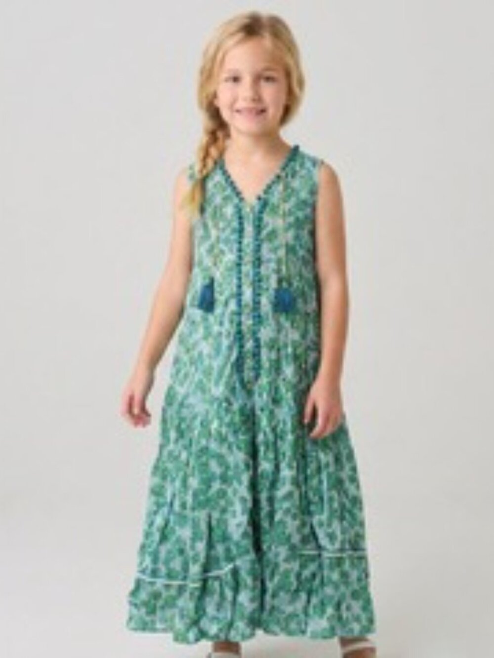 Poupette St. Barth Triny Mini Dress, Green Floral Resort Pattern, Size *